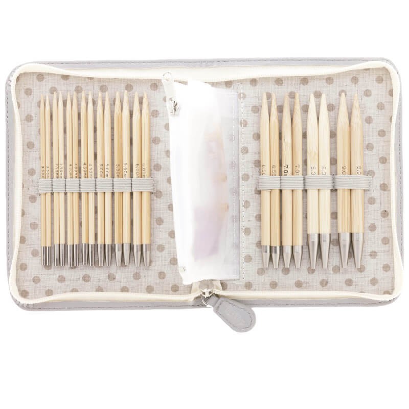 Set de Agujas Intercambiables Largas de Bamboo CarryC Tulip