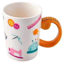 Tazza con disegno di cucito